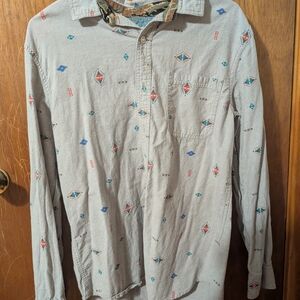 Modern Amusement Patterned Gray Shirt